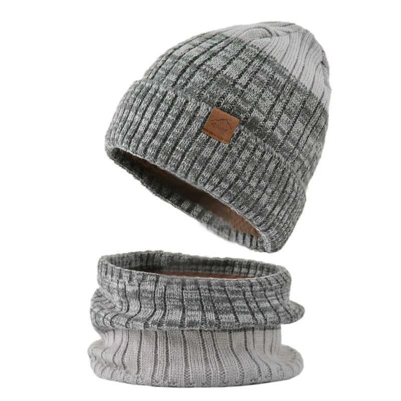 Winter Hat for Men Pullover Hat Scarf Sets