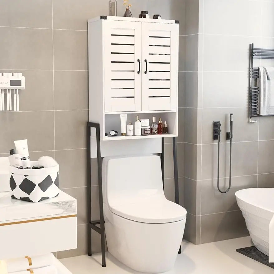 Storage Cabinet With 2-Door Blinds Bathroom Furniture Freestanding