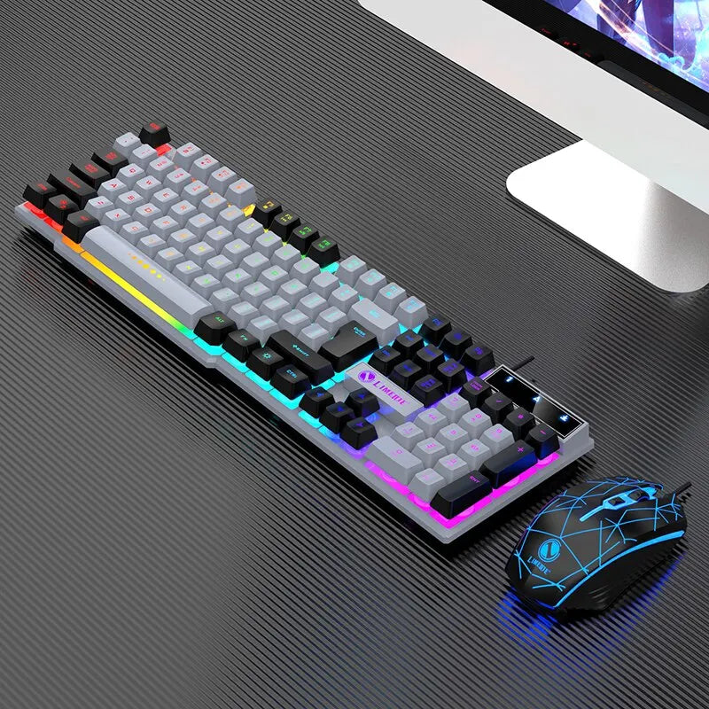 Wired Keyboard And Mouse Set Usb Luminous Mechanical