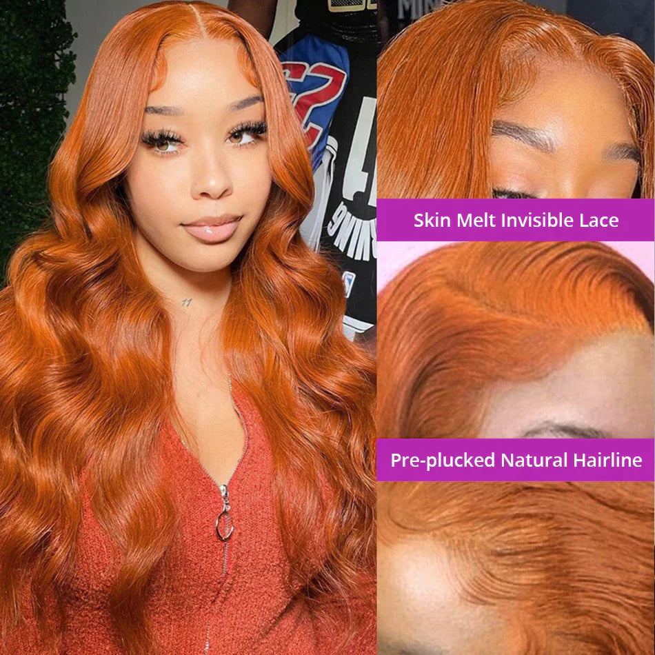 Ginger Orange 13x6 HD Lace Front Wigs Human