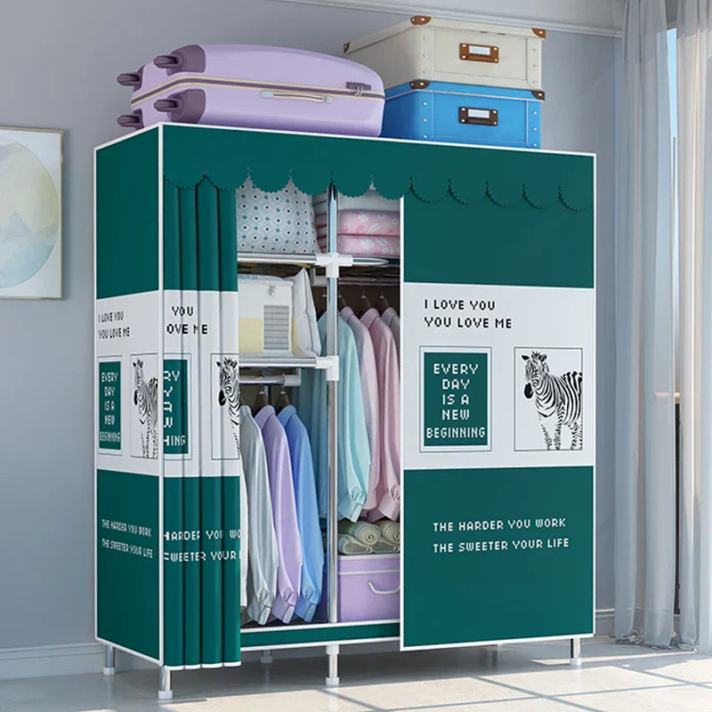 123x45x170cm Bedroom Portable Foldable Cloth Wardrobe Organizer Clothes