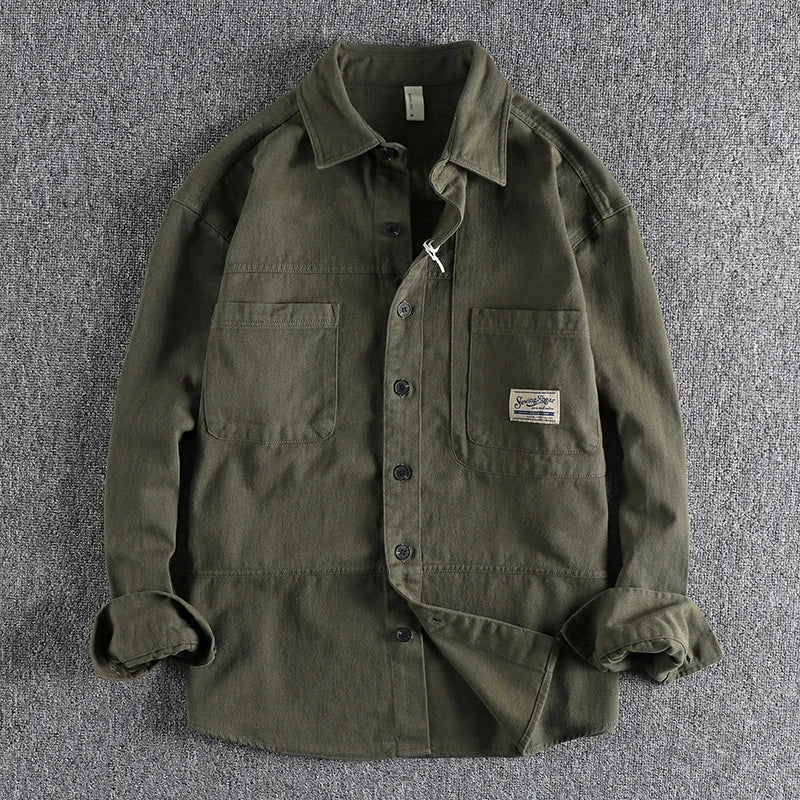 Heavyweight Autumn Men's Long Sleeve Shirt Daily Versatile
