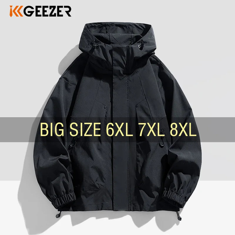Men JacketTrench Coats Windbreaker Oversize 6XL 7XL 8XL
