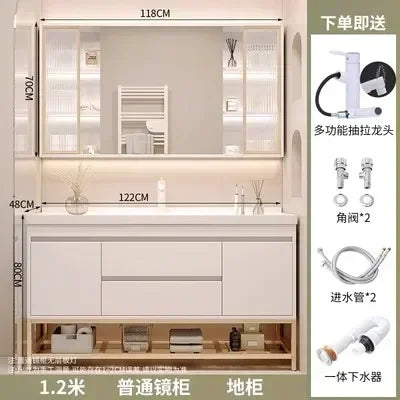 Washbasin Mirror Drawer Wall White Bathroom Cabinets Vanity