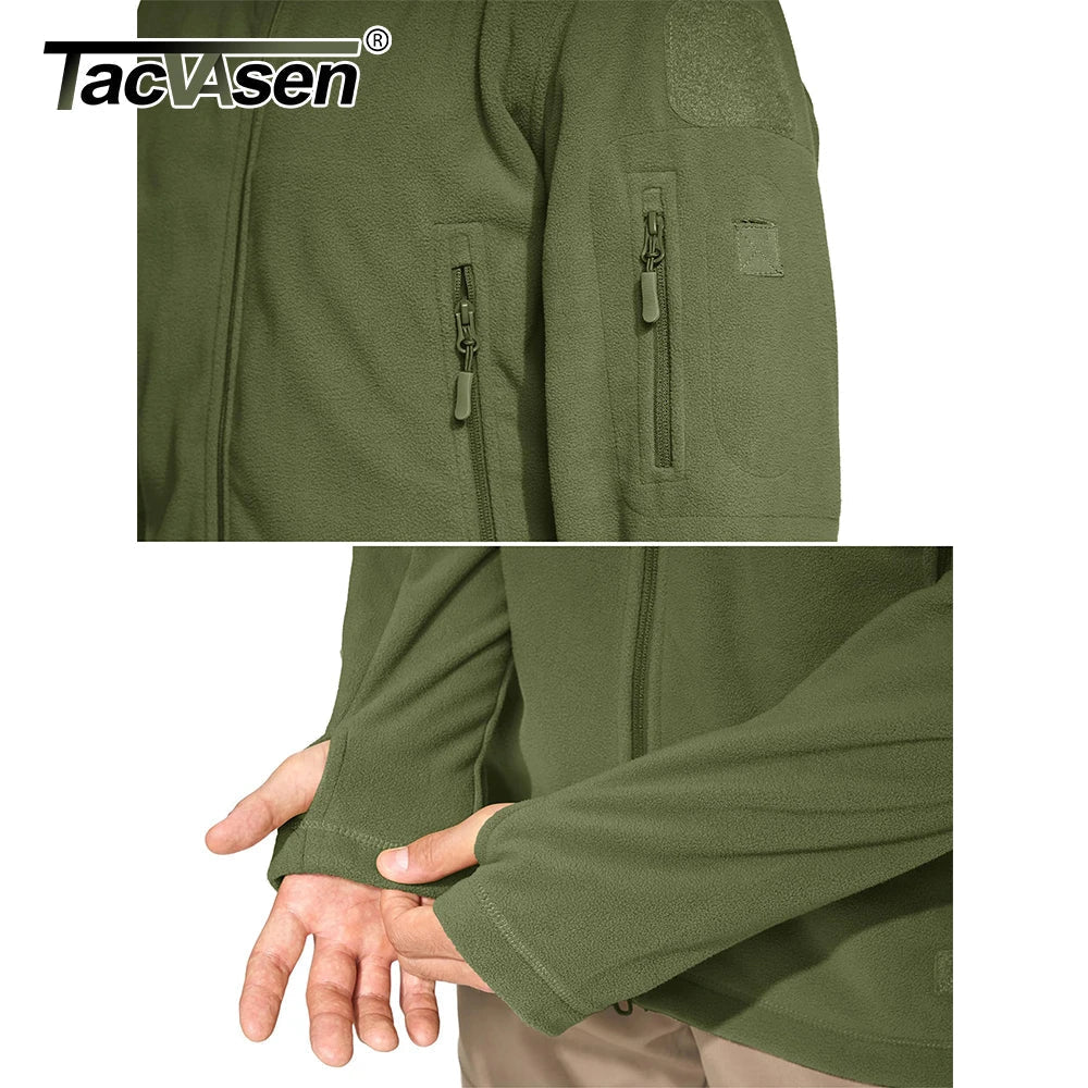 TACVASEN Winter Hooded Fleece Jackets Mens Zipper Pockets