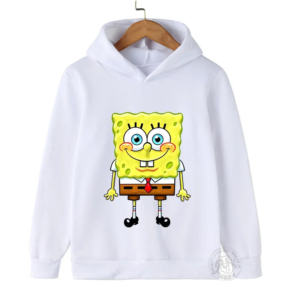 Spring and Autumn SpongeBob Printed Hoodies for Kids