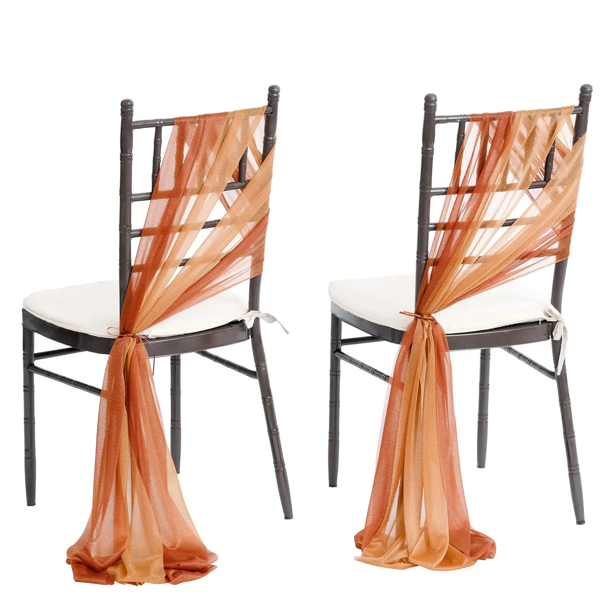 24 Pcs 17x250cm Green Chiffon Chair Sashes 12