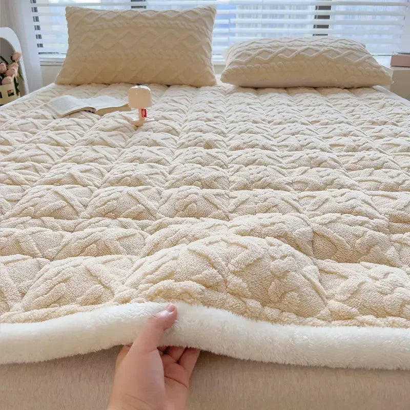 Winter Soft Fleece Mattress Toppers Home Dormitory Single