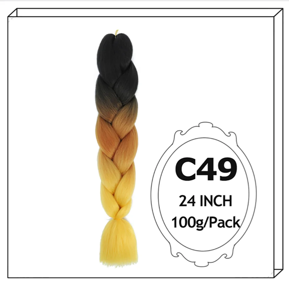 24Inch Synthetic Long Jumbo Ombre Braiding Hair For