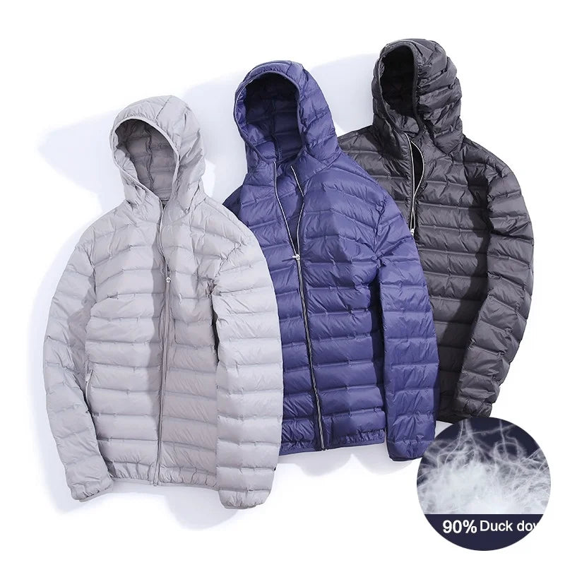 Anti-splashing Lightweight Puffer Jacket 90% White Duck Down