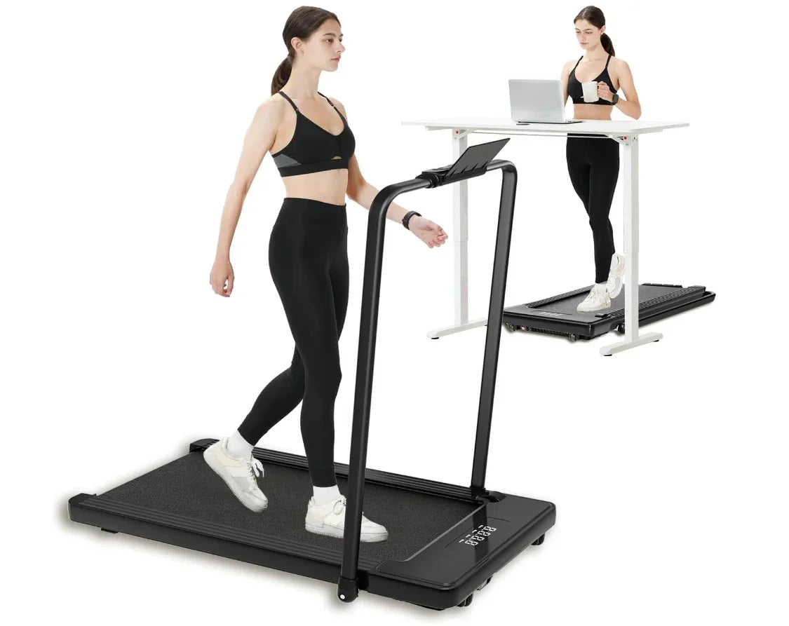 BiFanuo 2 in 1 Folding Treadmill, Under Desk Smart Walking Pad, Installation-Free,Compact FoldableTreadmill for Home/Office Gym