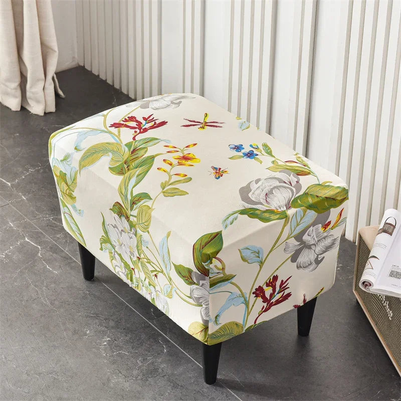 Floral Printed Wing Chair Cover All-inclusive Wingback Armchair