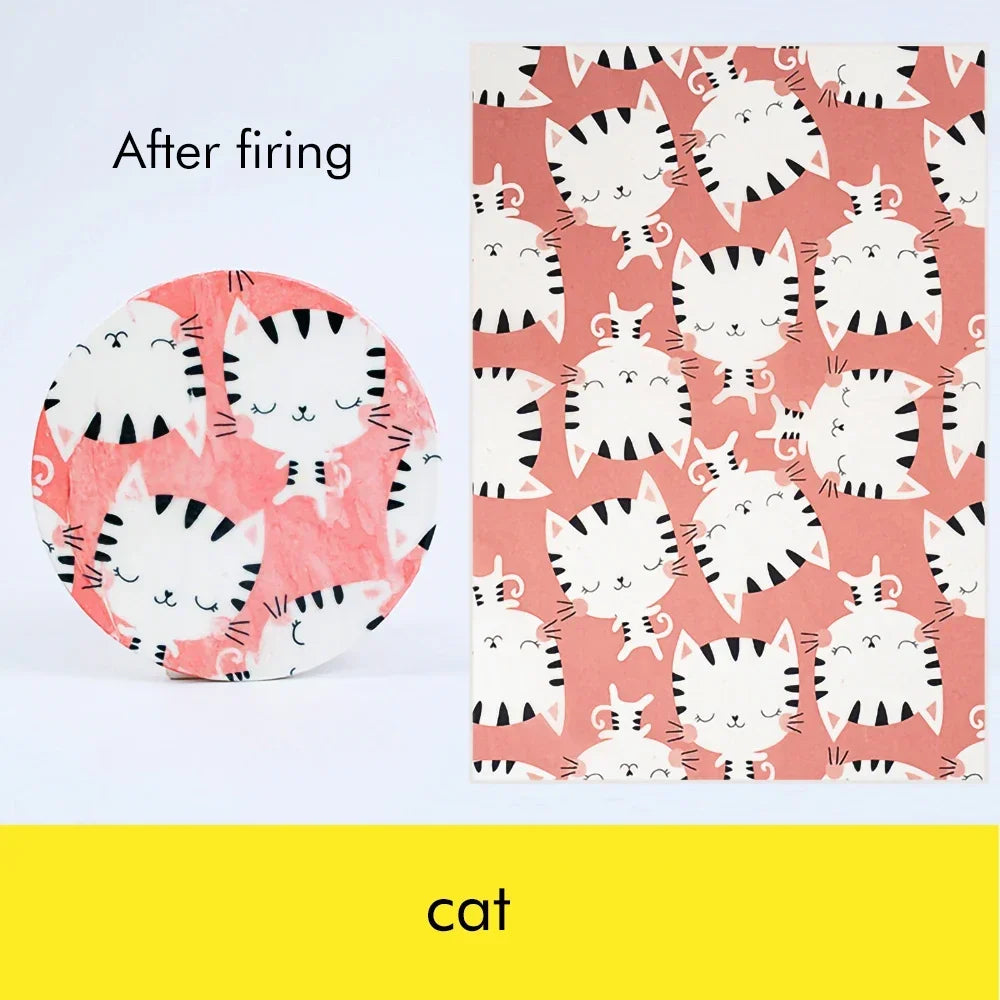 1PC New Pottery Clay Underglaze Cartoon Decal Paper