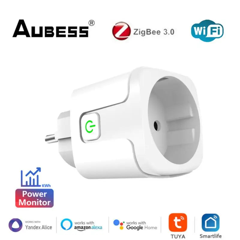 16A/20A Tuya WiFi/Zigbee Smart Plug EU Socket With