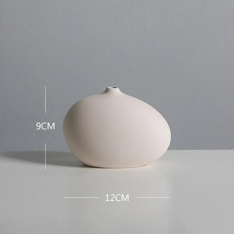 Nordic White Tabletop Vases Ceramic Flower Vase Living