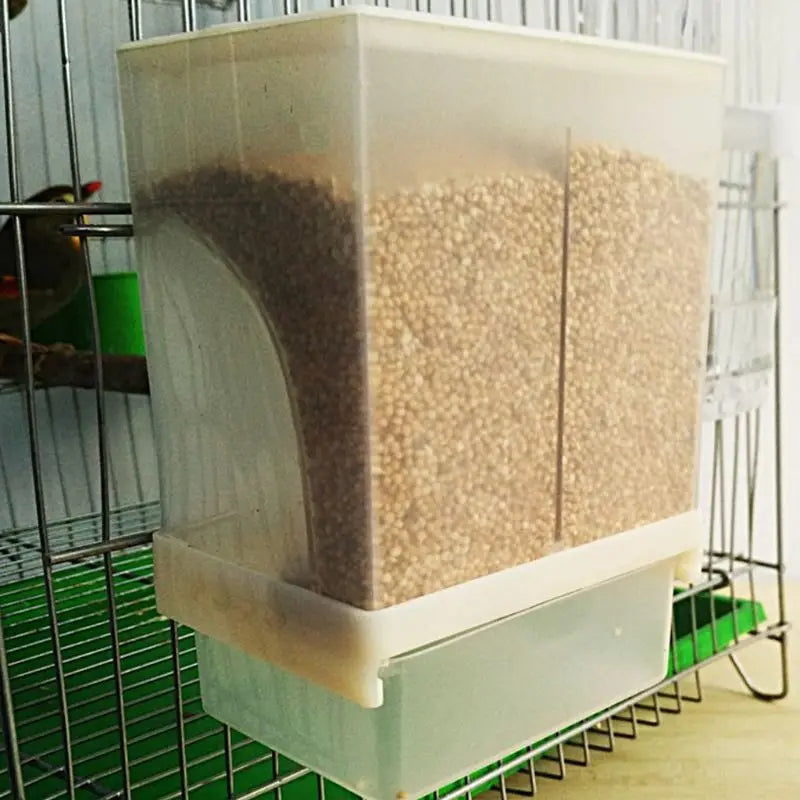 Automatic Bird Feeder for Cage, Food Dispenser, Clear