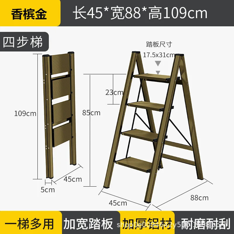 Multi functional folding ladder aluminum alloy high stool