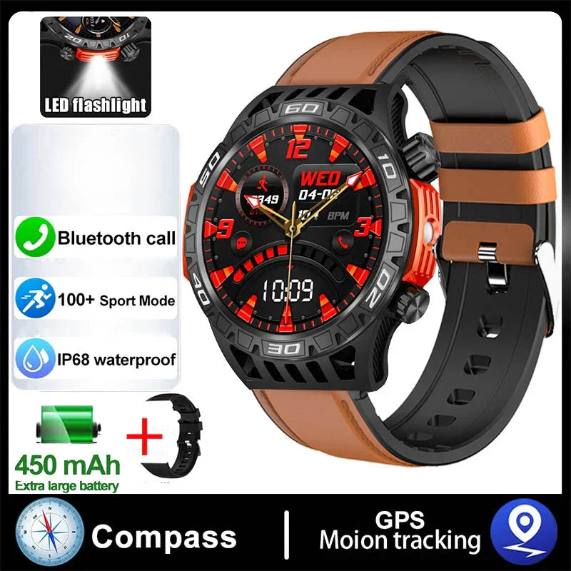 2024 New Smart Watch Men Outdoor Military Sports