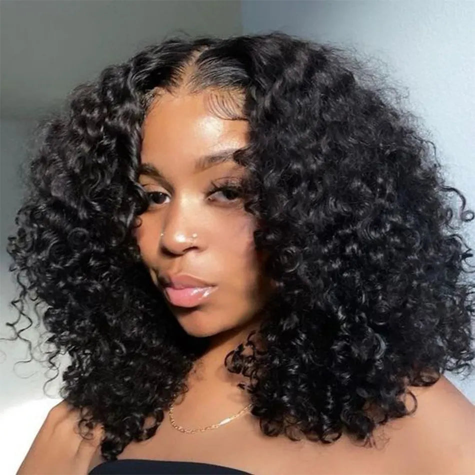 Glueless Wig 12A Short Bob Wig Deep Wave