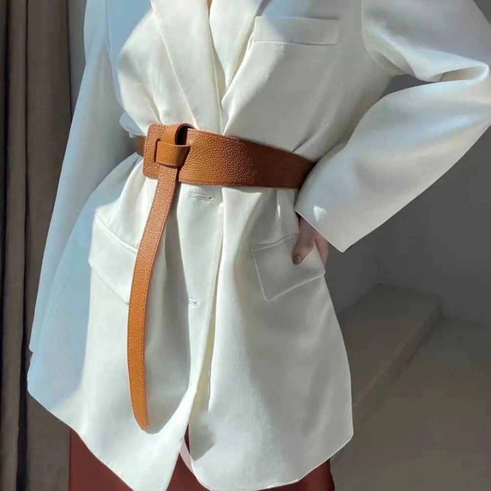 PU Designer Belts for Women High Quality Knot