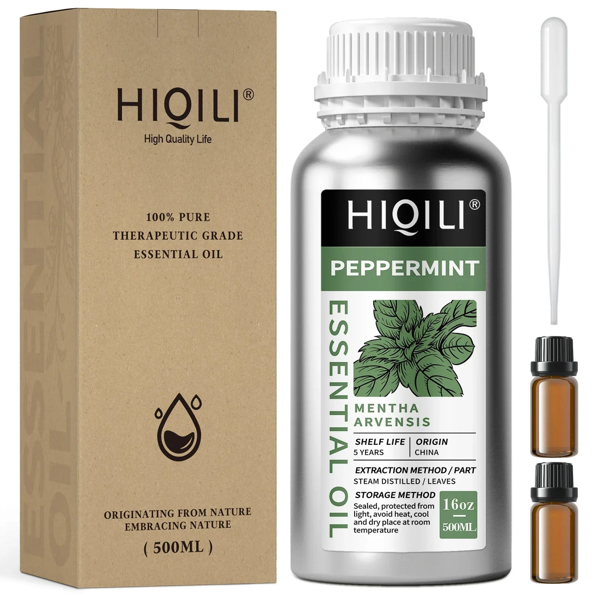 HIQILI 500ML Lemon Essential Oils,100% Pure Nature for Aromatherapy | Used for Diffuser,Humidifier,Massage | Clean and Steriliz