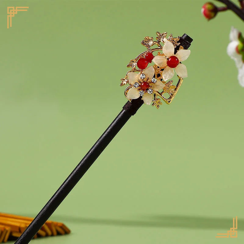 Chinese Hanfu Hair Stick Forks For Women Flower