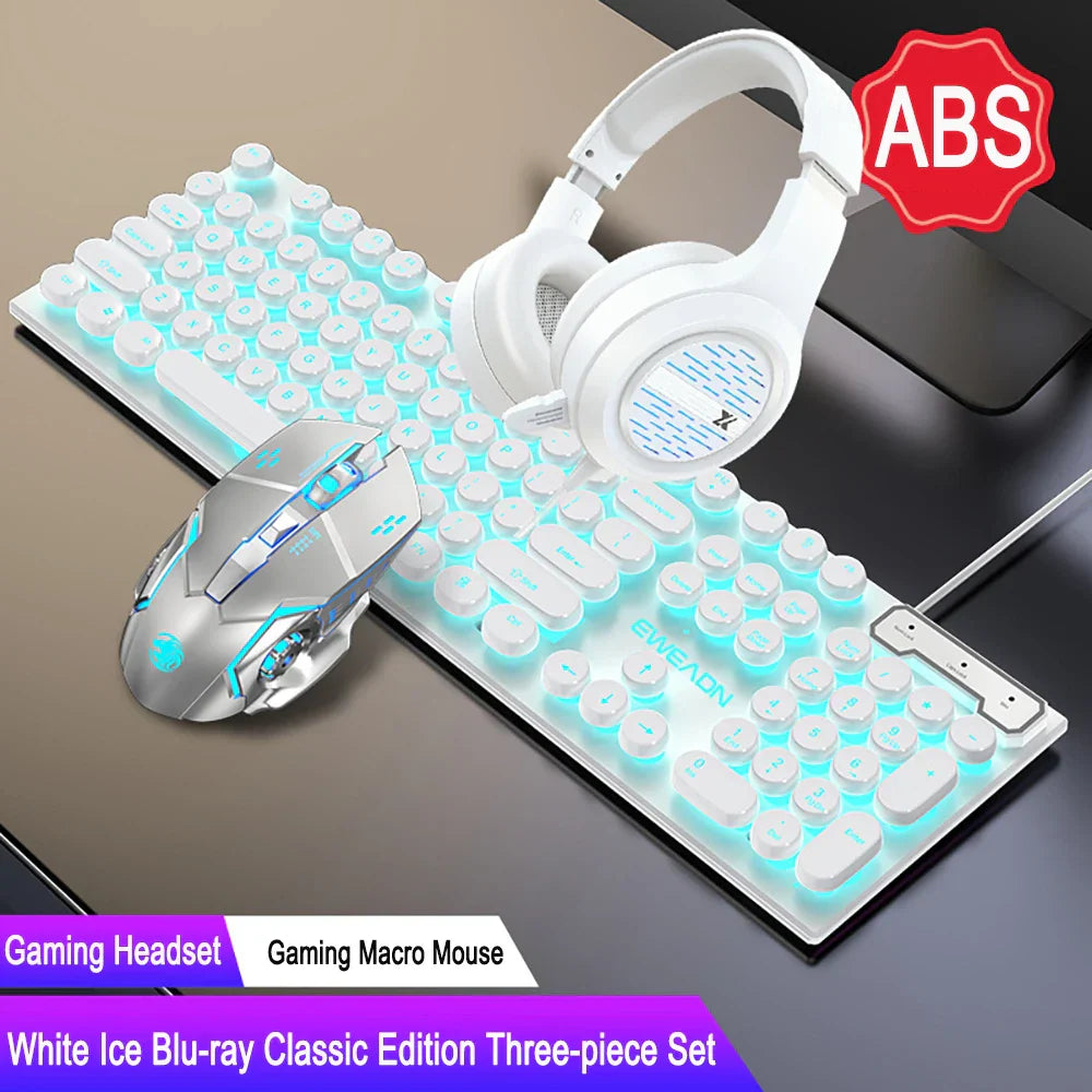 Three-piece Set Punk Gaming Keyboard and Mouse Earphone