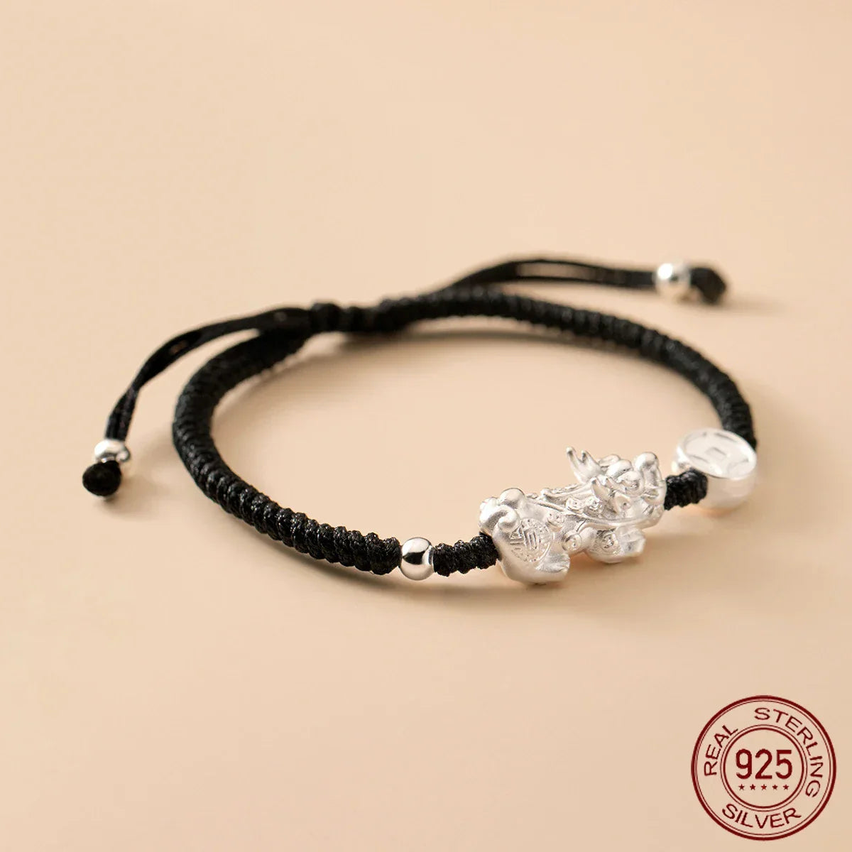 Fit 22cm 999 Silver Rope Bracelets Women PiXiu