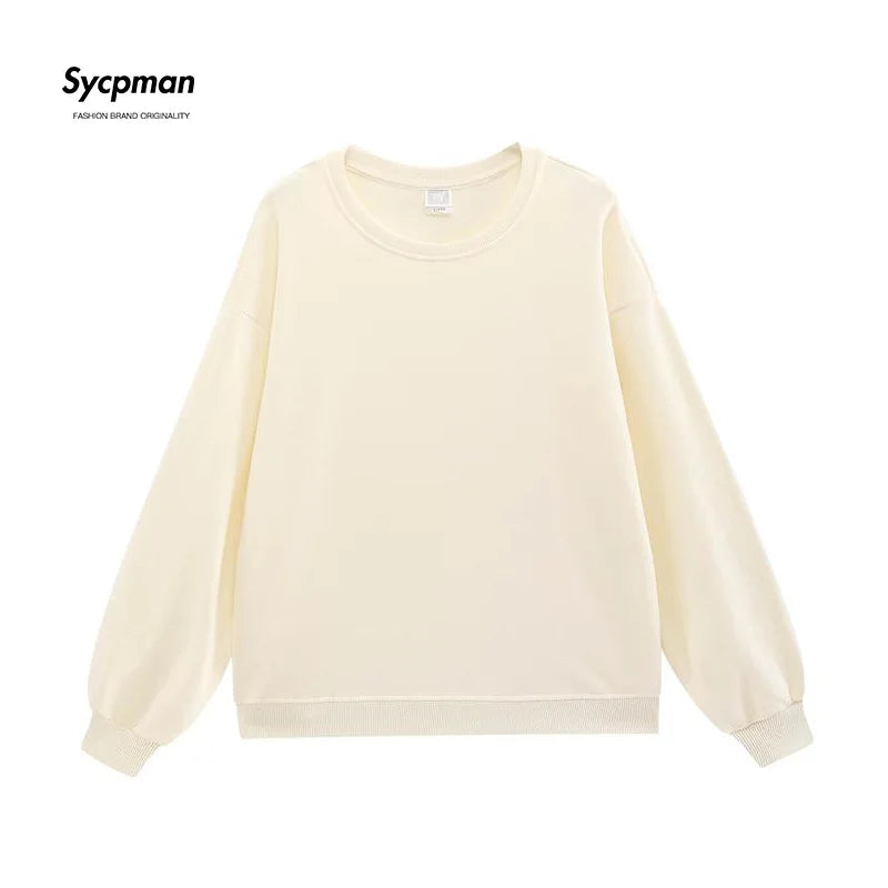 10.6oz 300gsm Cotton Pullover Sweater Men Solid Color