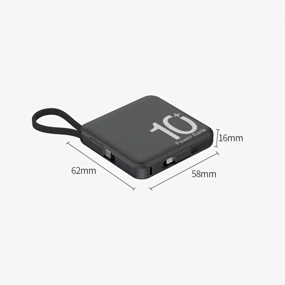 Mini power bank with builtin code,portable compact power