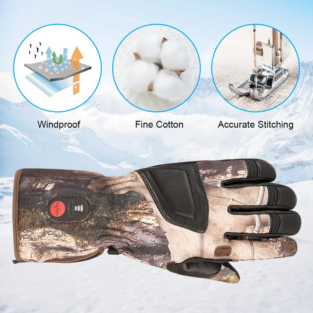 Heated Tactical Gloves Unisex Winter Warm 3 Levels