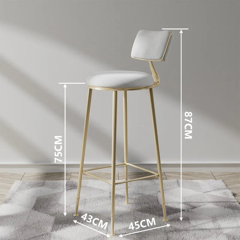 Nordic Bar Chair Light Luxury Home Golden Bar