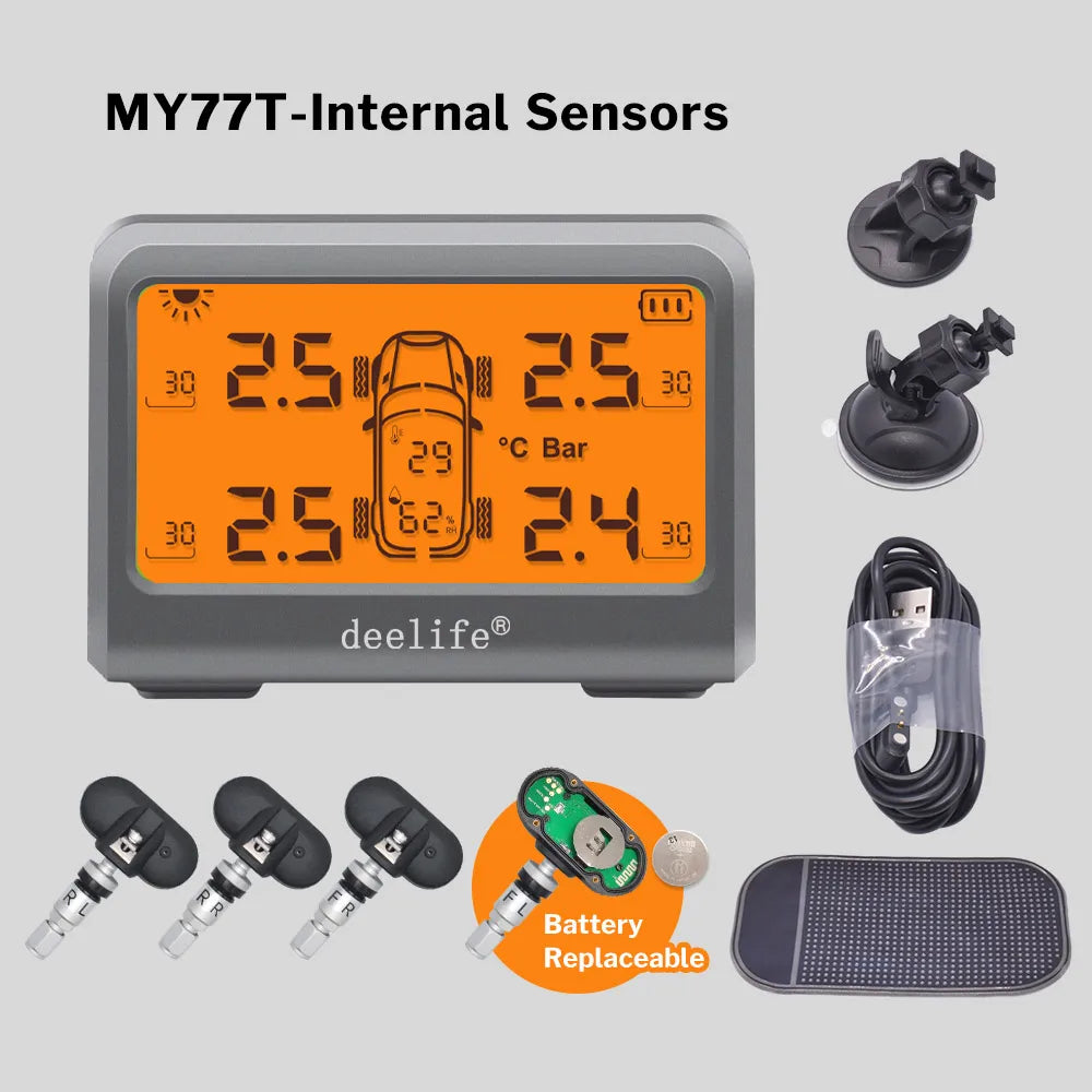 Deelife Solar TPMS Car Tire Pressure Monitoring System