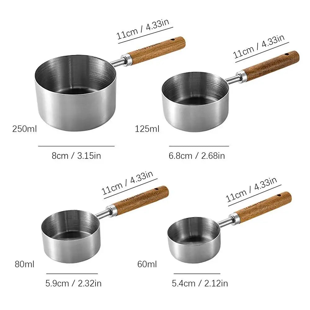 4pcs Stack Able Stainless Steel Measuring Spoons With