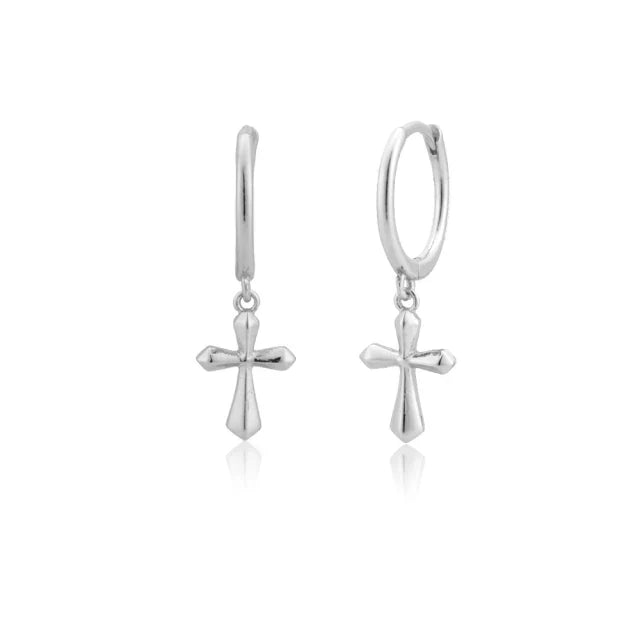 CCFJOYAS 925 Sterling Silver Lightning/Awl/Animal Pendant Hoop Earrings