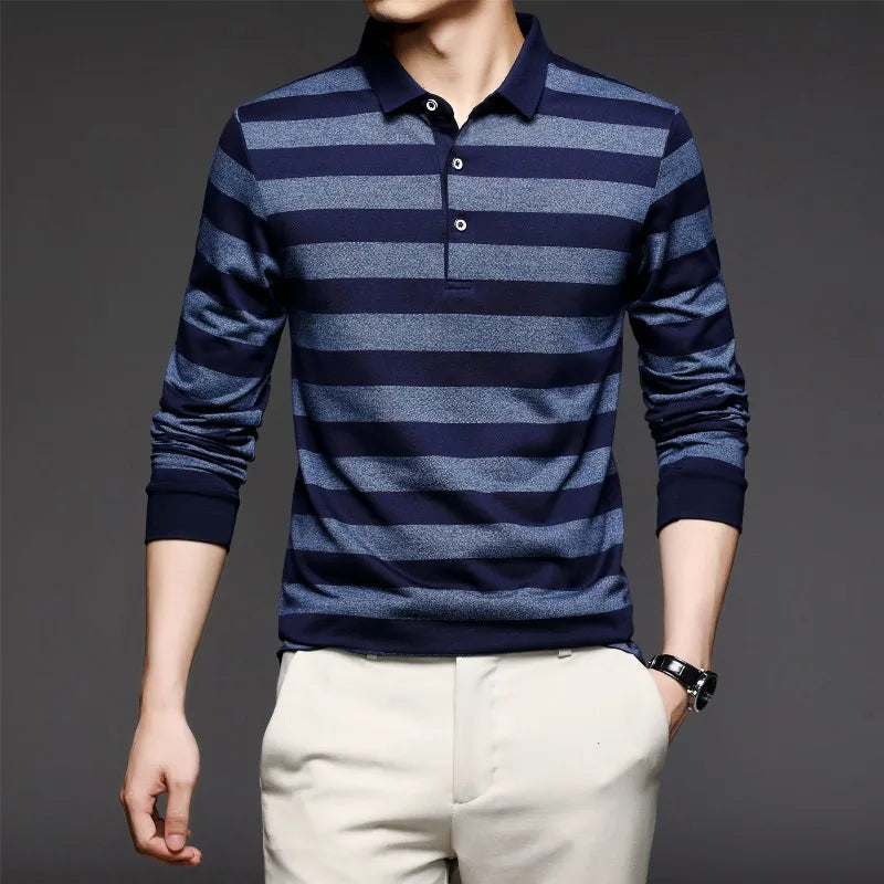 Spring and Autumn Men's Pullover Polo Adjustable Contrast