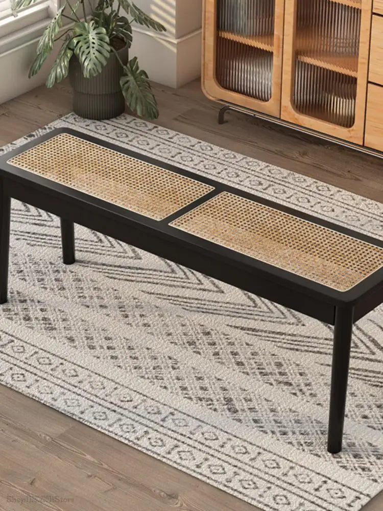 Rattan Bench Chandigarh Chair Household Solid Wood Dining