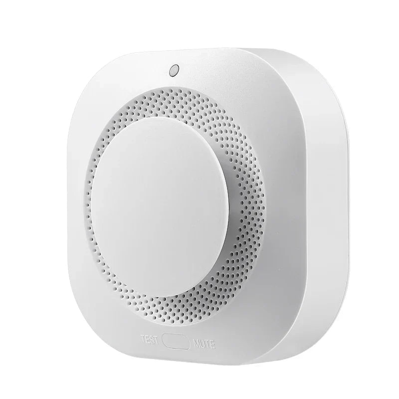 Fire Protection 433MHz Smoke Detector Wireless White Color