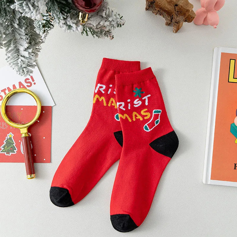 4 Pairs/Lot Children Girls Socks Christmas Socks For