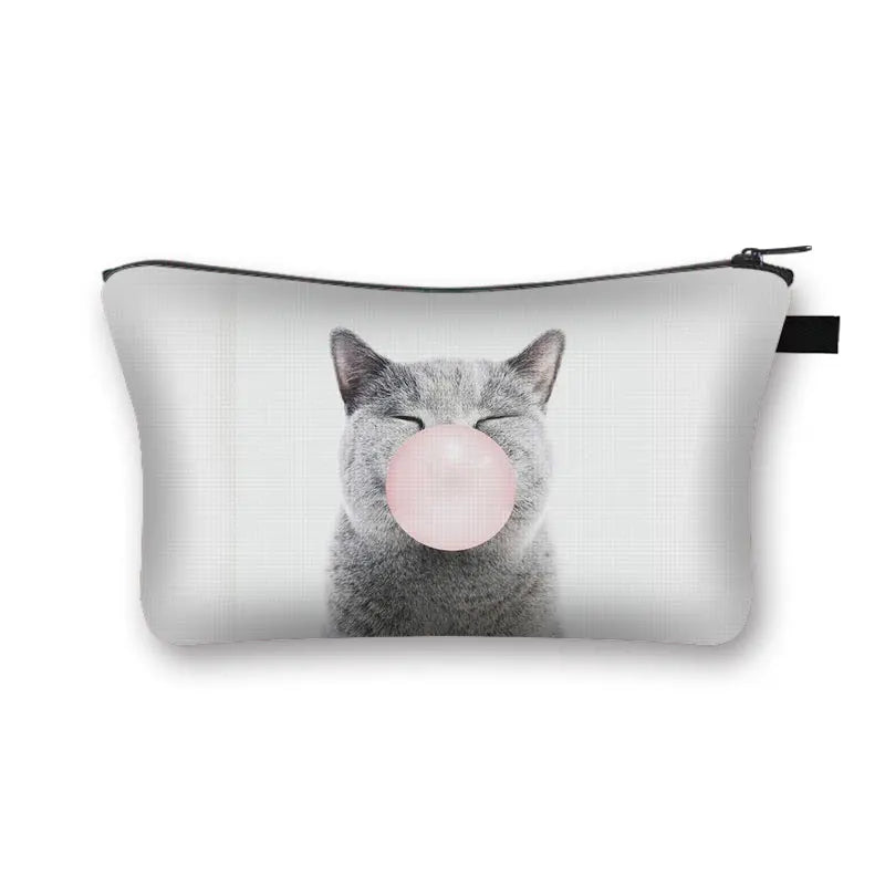 Animal Print Cosmetic Bag Women Makeup Bag Kawaii