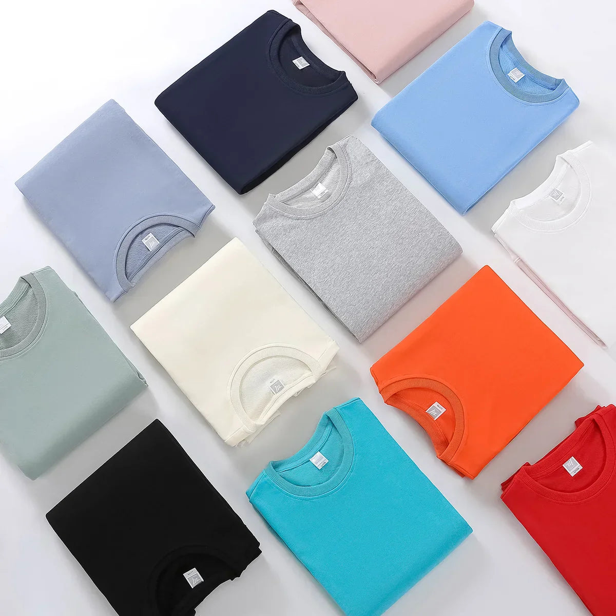 10.6oz 300gsm Cotton Pullover Sweater Men Solid Color