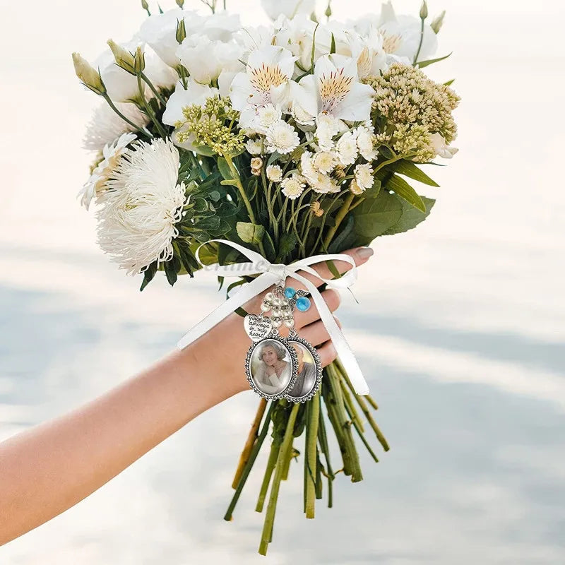 Wedding Bouquet Charm Lace Oval Bridal Bouquet Angel