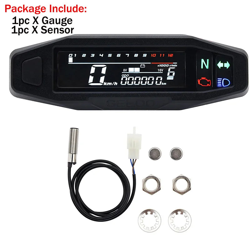 2021 Universal Moto RPM Tachometer & Speedometer Set for Motorcycles