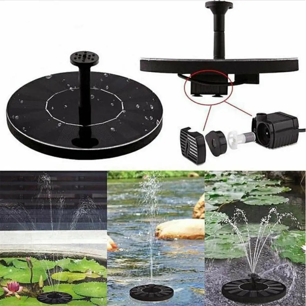 Solar Water Fountain Floating Bird Bath Waterfall Garden