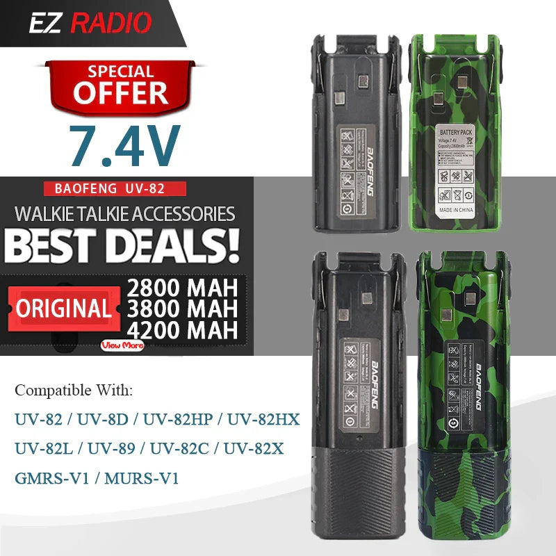 Baofeng UV 82 Battery BL-8 Walkie Talkies Ham