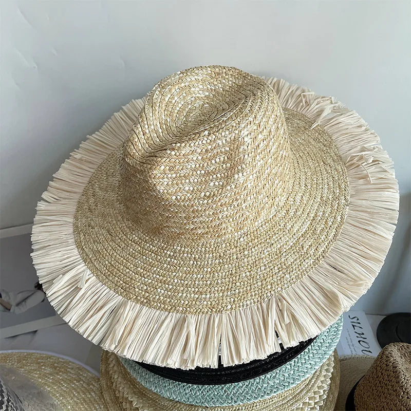 Large Eaves Beach Sunhat Woven Straw Hat Summer