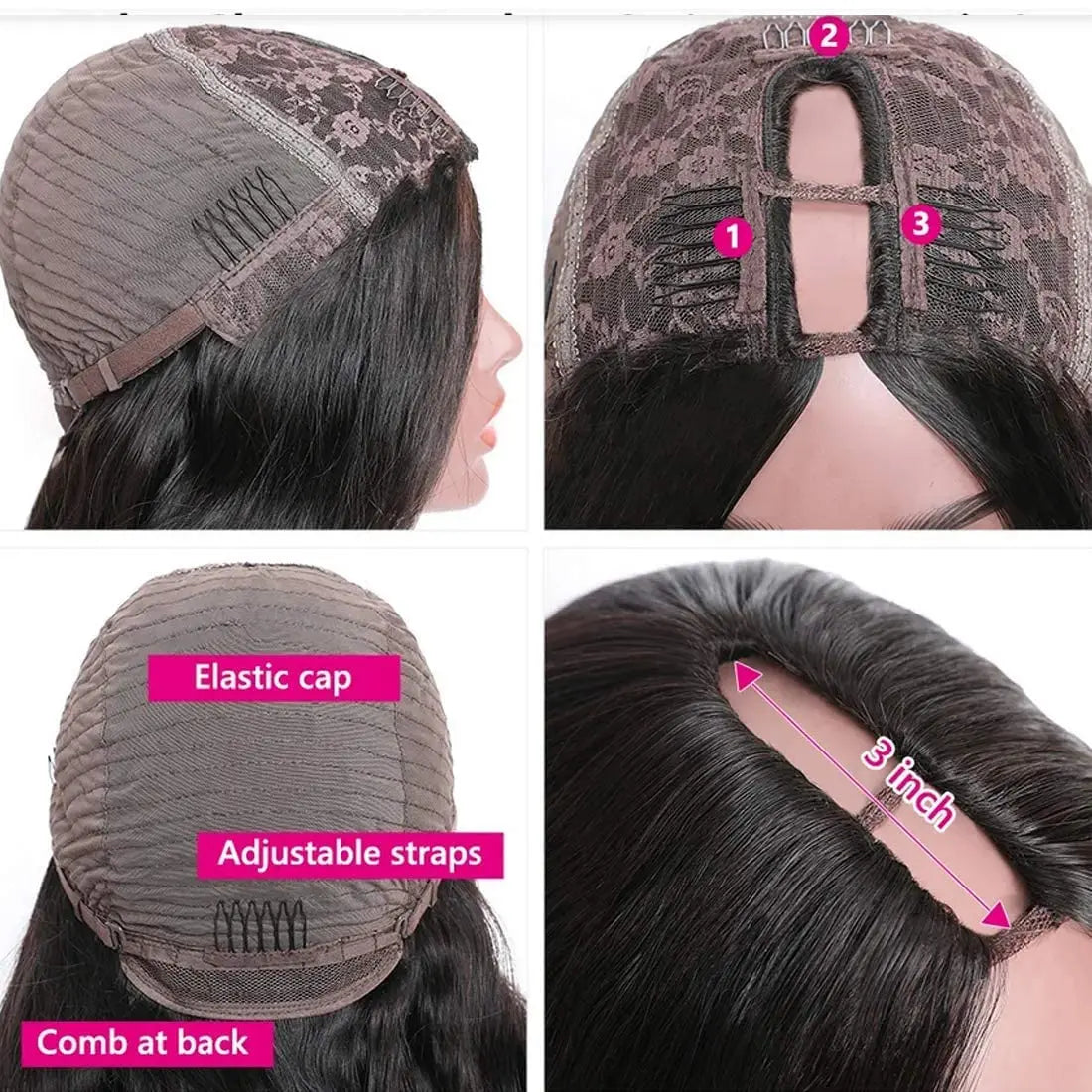 U Part Wig Straight Bob Human Hair Wigs