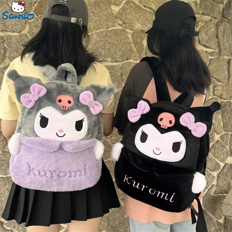 New Sanrio Cartoon Lovely Plush Backpack Cinnamoroll Kuromi