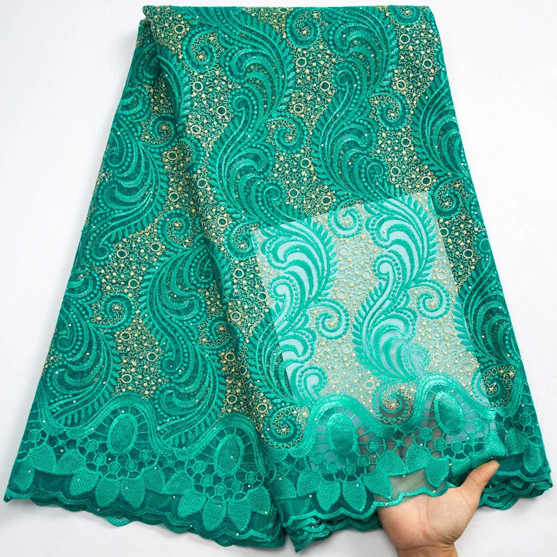 SJD LACE African Lace Fabric with Crystal 2024