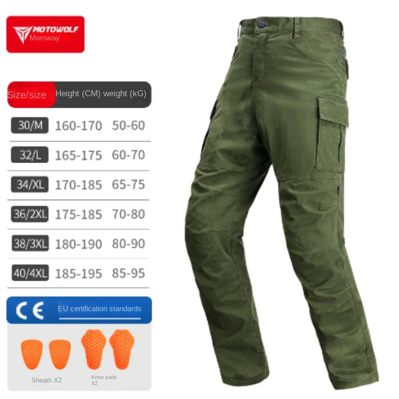 MotoWolf Motorcycle Riding Pants Men's Motorcycle Windproof And Anti Fall Pants Racing Casual Workwear Pants Biker Jeans Atv